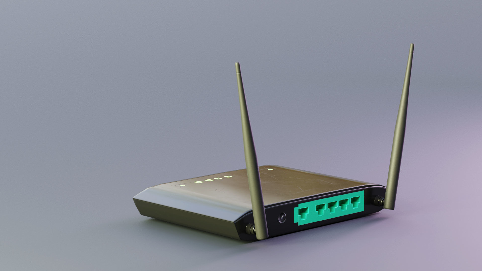 Router WiFi Low-poly 3D model_2
