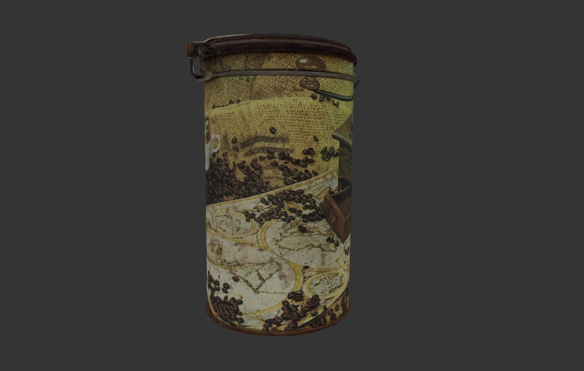 Coffee can Low-poly 3D model_4