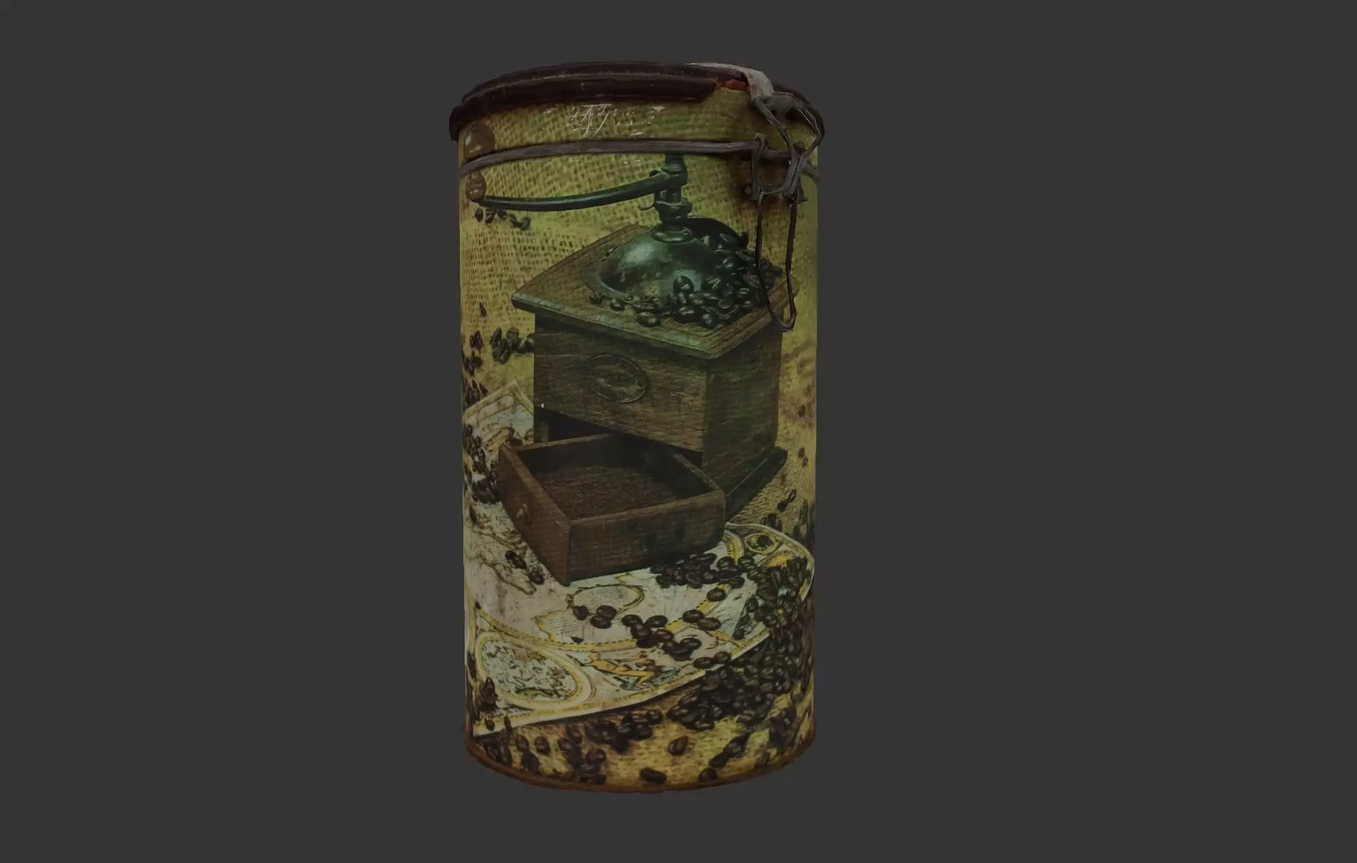 Coffee can Low-poly 3D model_0