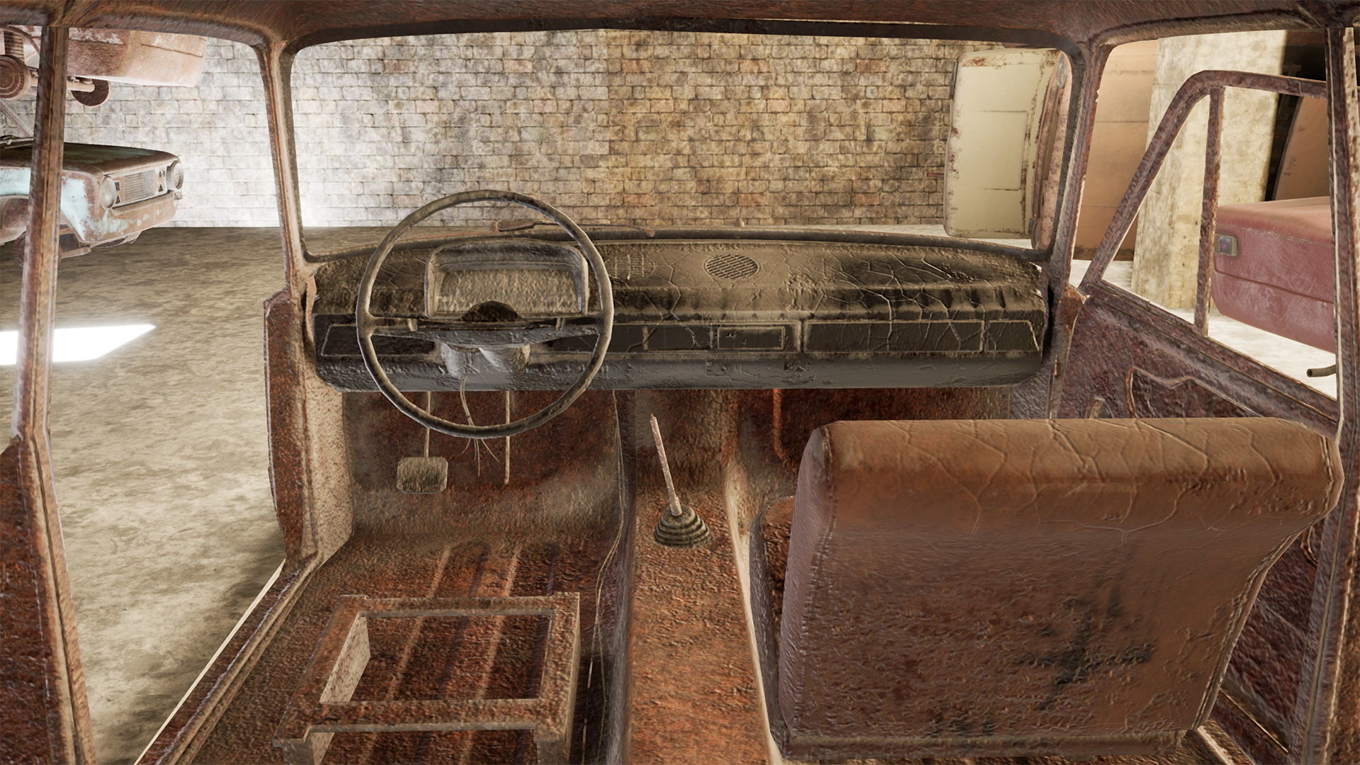 Abandoned car Low-poly 3D model_16