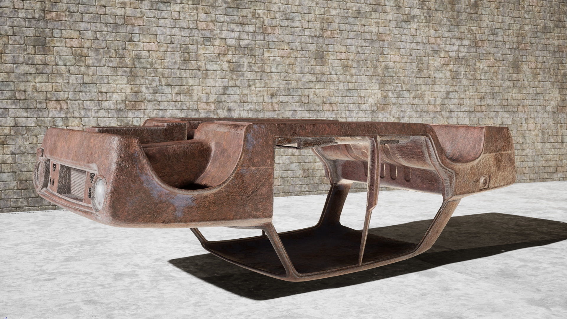 Abandoned car Low-poly 3D model_20