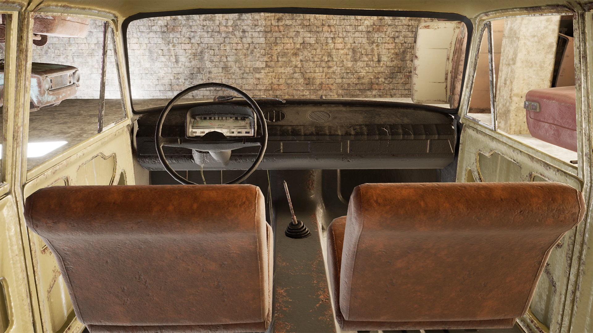 Abandoned car Low-poly 3D model_15