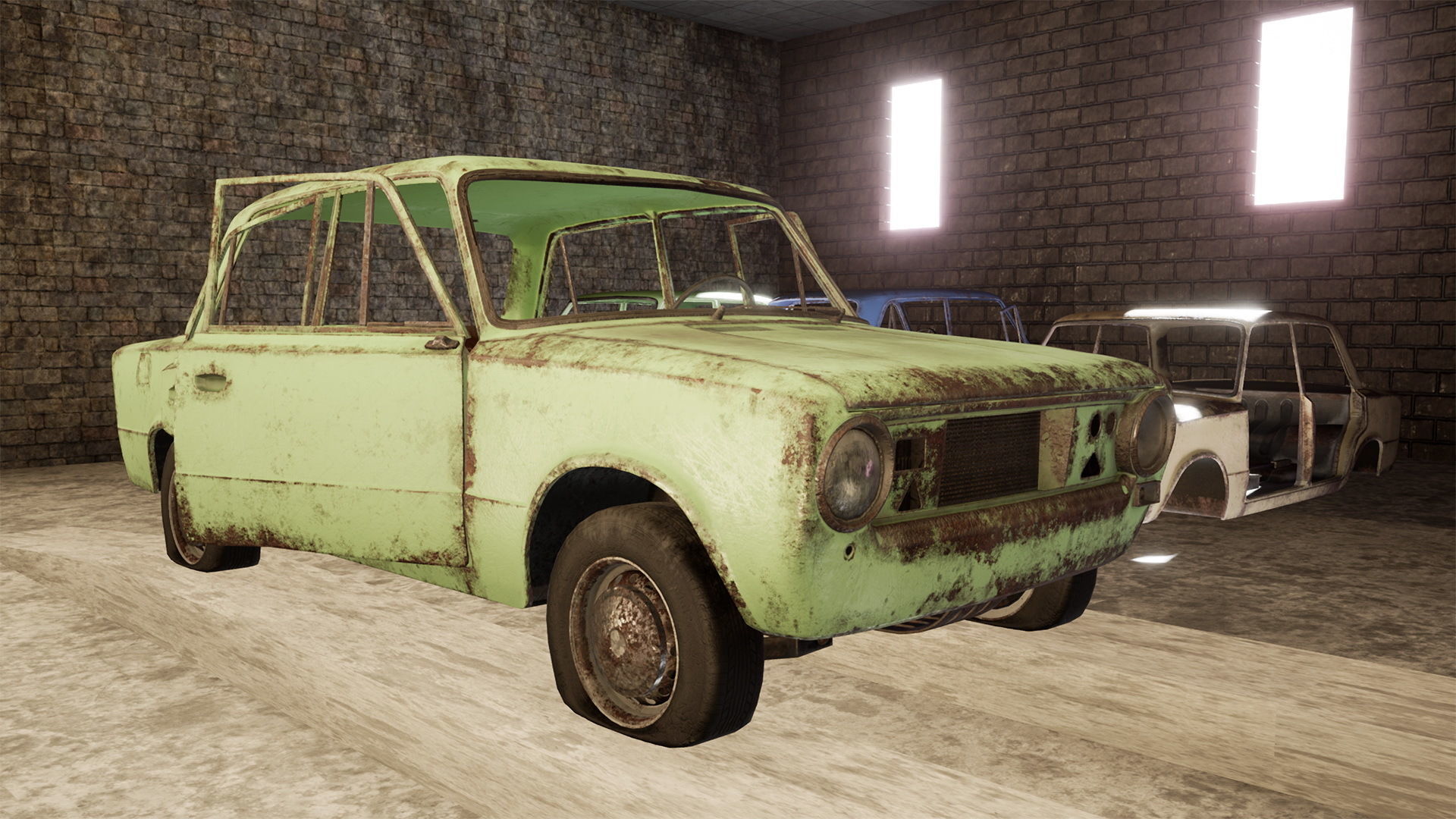 Abandoned car Low-poly 3D model_14