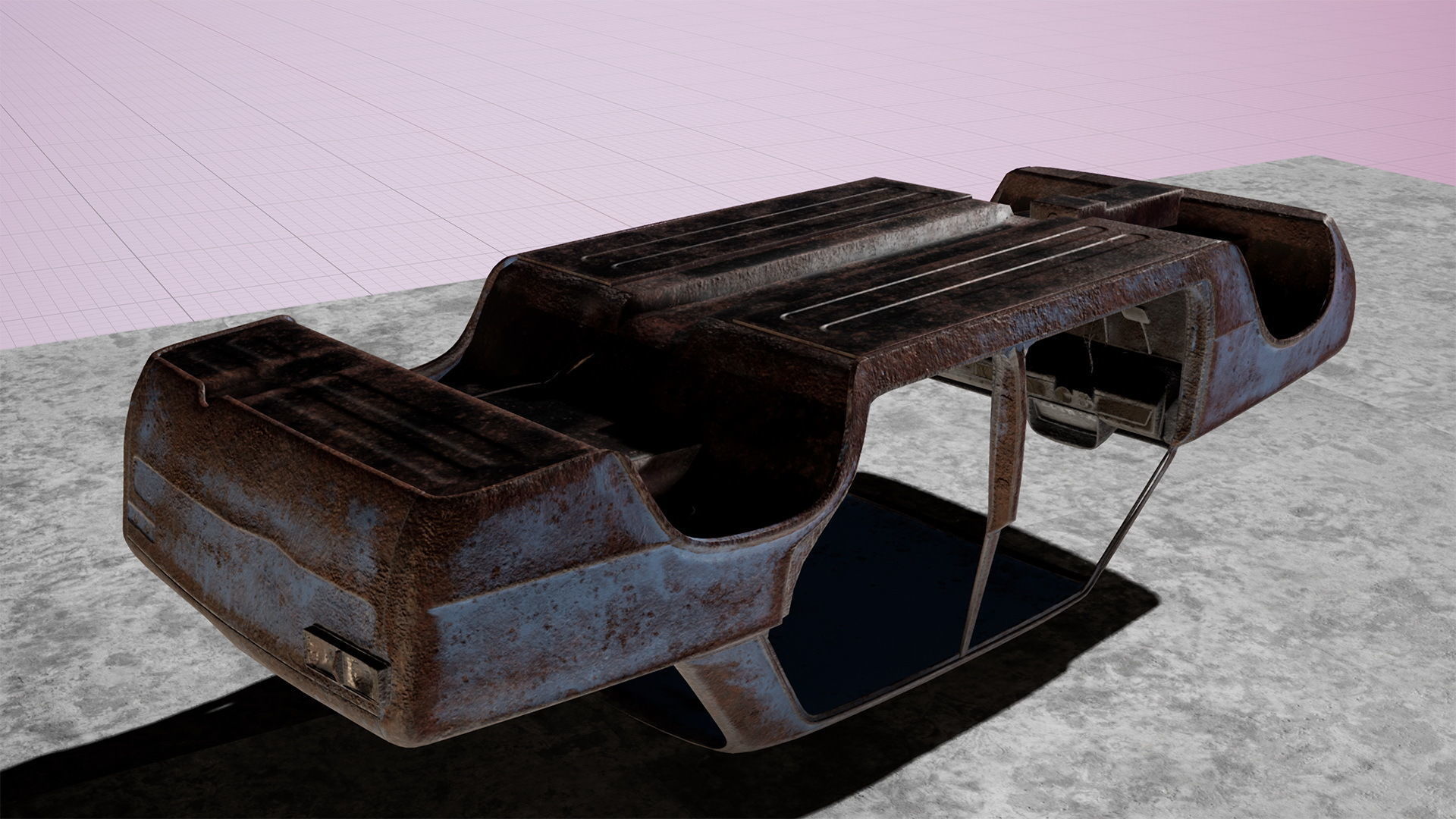 Abandoned car Low-poly 3D model_19
