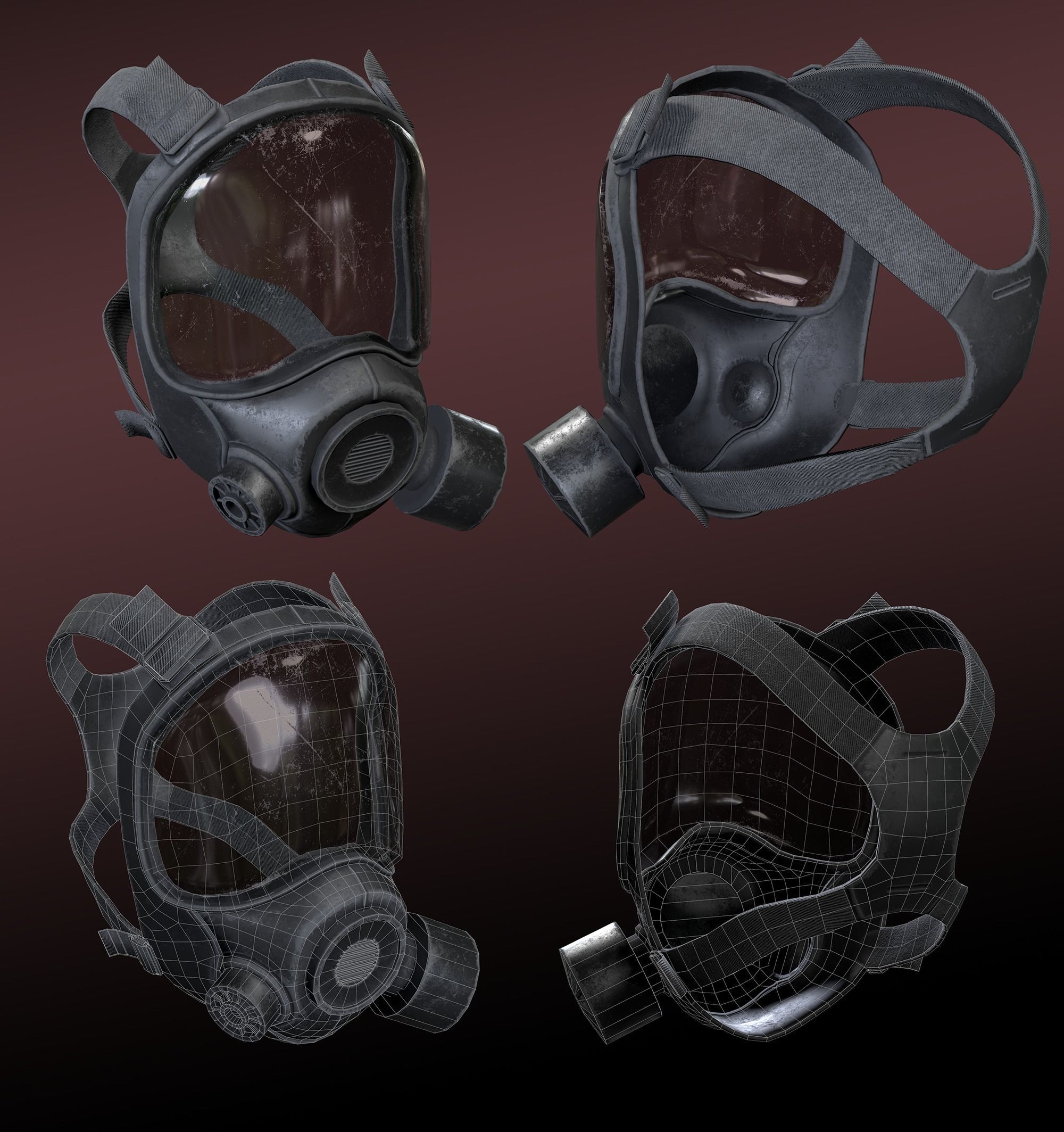 Black Skin Female Survivor Low-poly 3D model_17