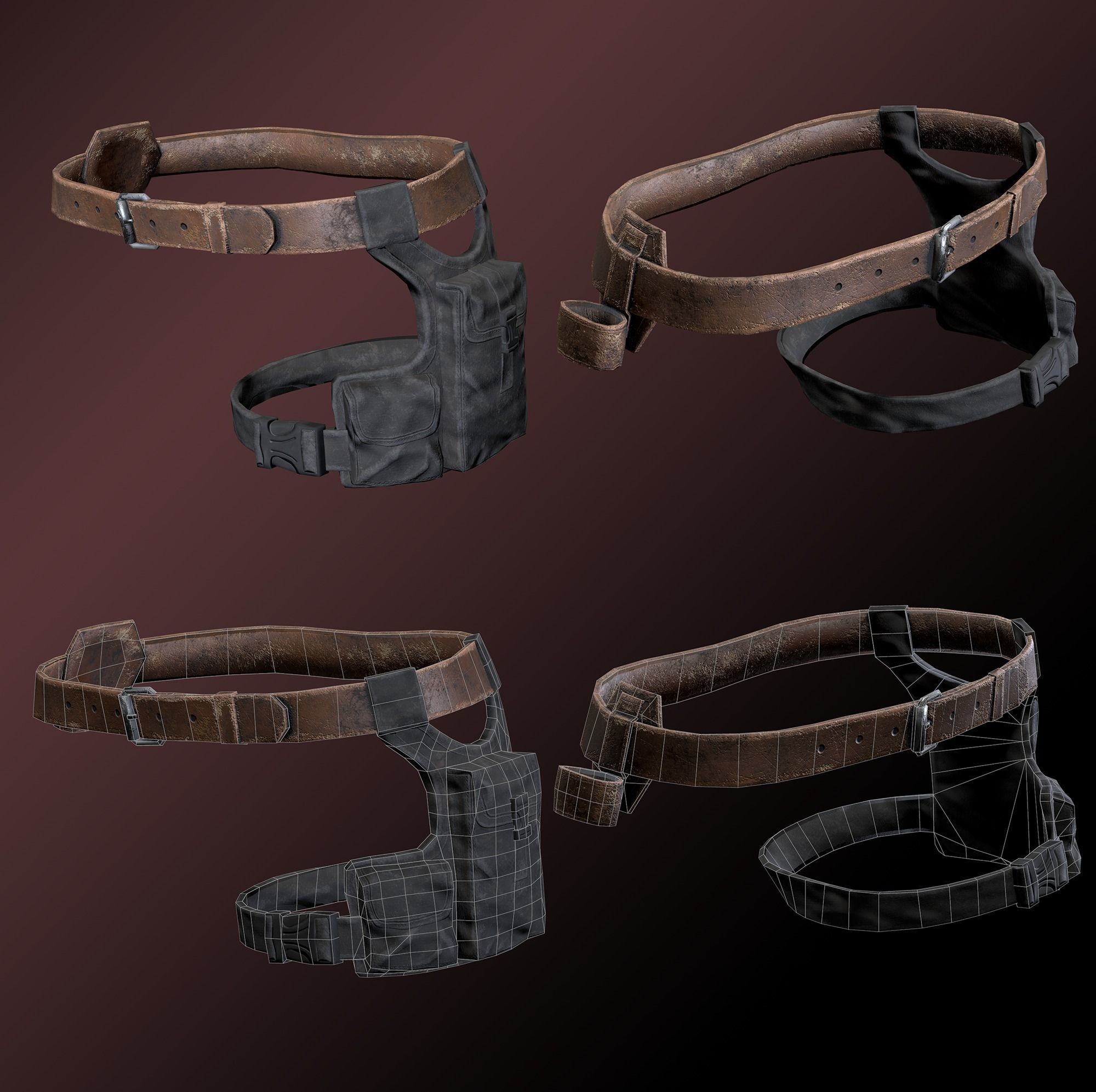 Black Skin Female Survivor Low-poly 3D model_14