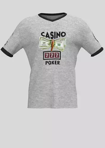 Red And Greay T-Shirt With Fancy Mony Logo 