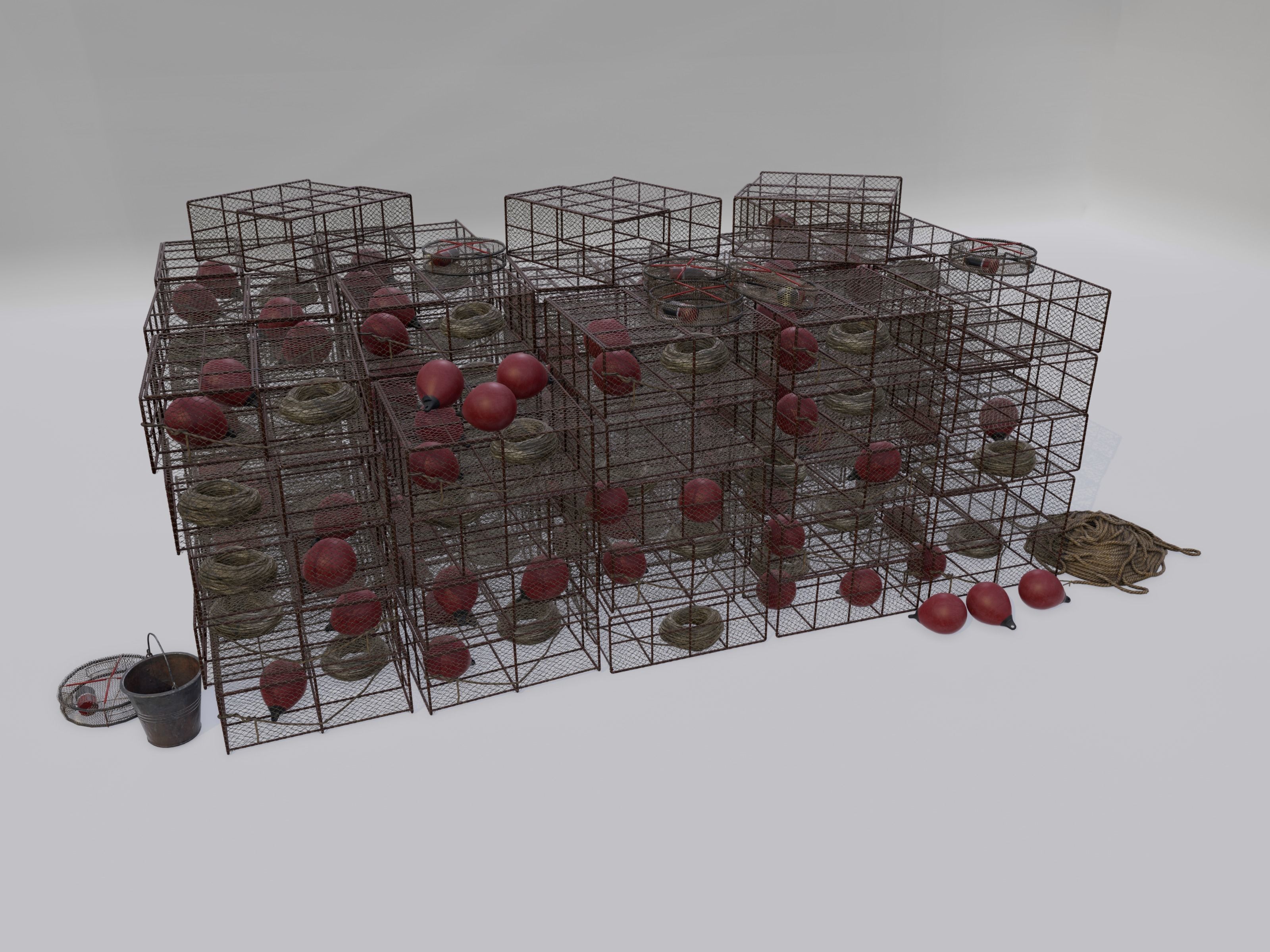 PBR - Swamp Fishing Gear Low-poly 3D model_3