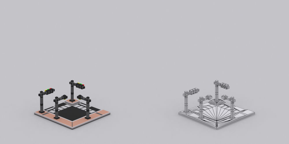 Town Voxel Low-poly 3D model_53