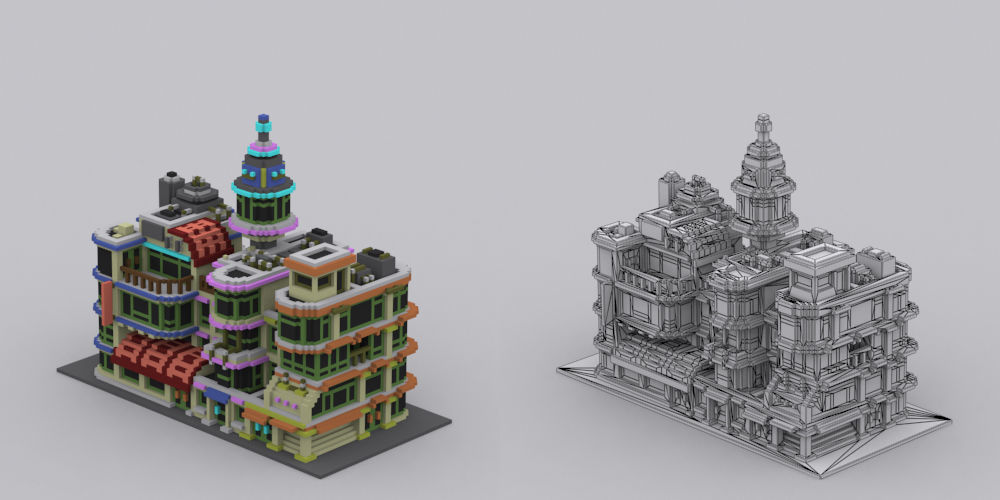 Town Voxel Low-poly 3D model_21