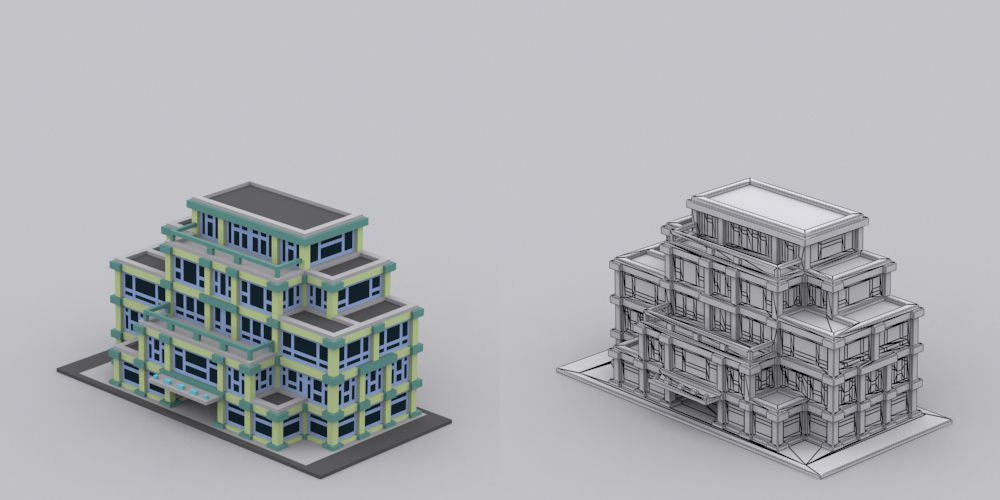 Town Voxel Low-poly 3D model_49