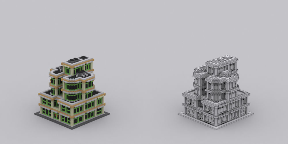 Town Voxel Low-poly 3D model_30