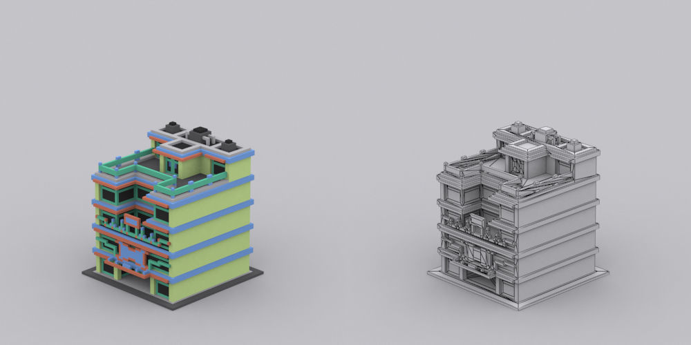 Town Voxel Low-poly 3D model_17