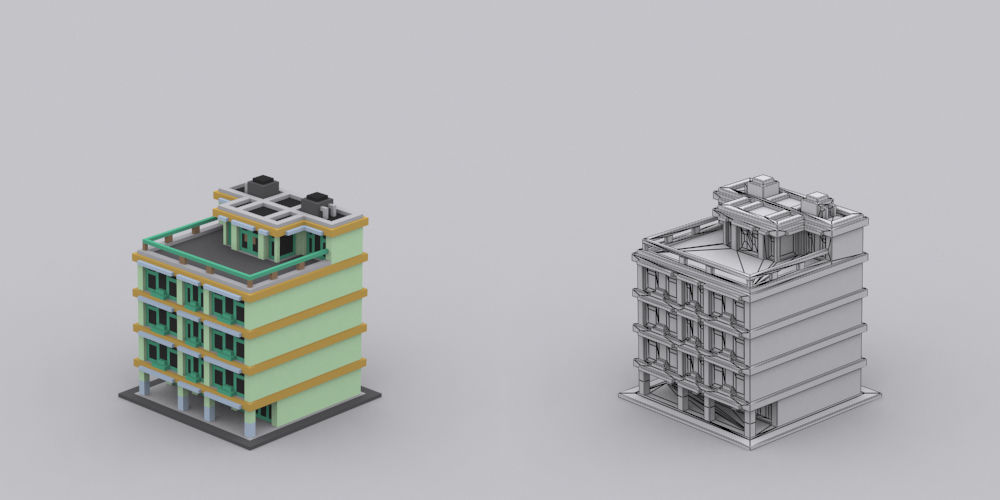 Town Voxel Low-poly 3D model_20