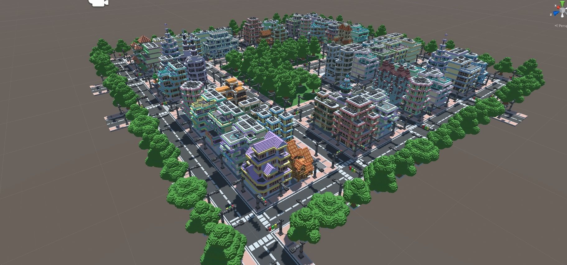 Town Voxel Low-poly 3D model_3