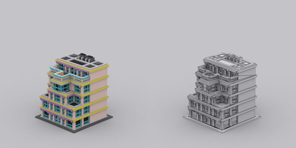 Town Voxel Low-poly 3D model_57