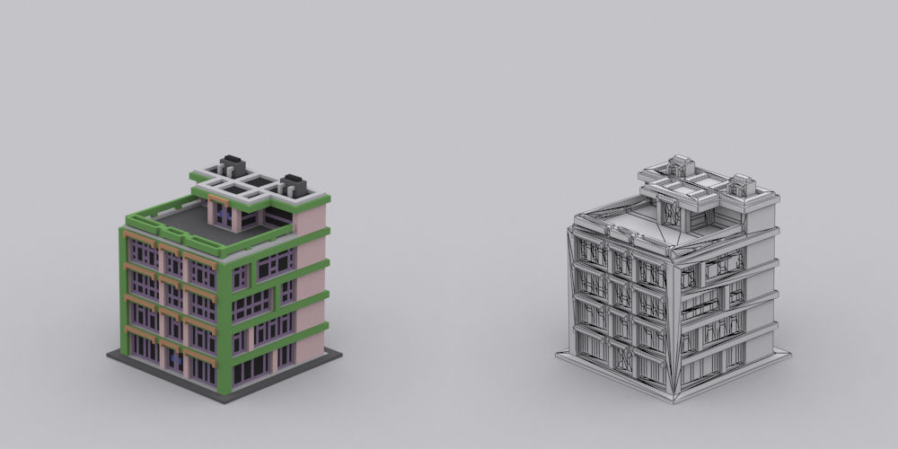 Town Voxel Low-poly 3D model_19