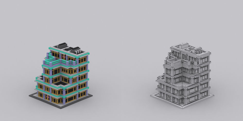 Town Voxel Low-poly 3D model_28