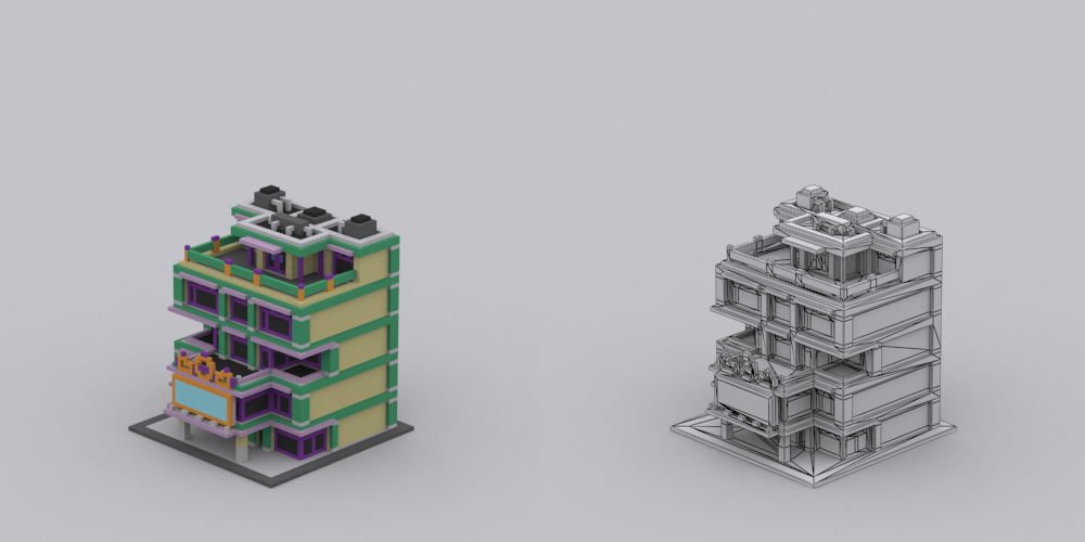 Town Voxel Low-poly 3D model_55