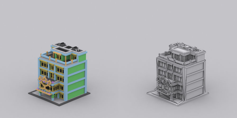 Town Voxel Low-poly 3D model_15
