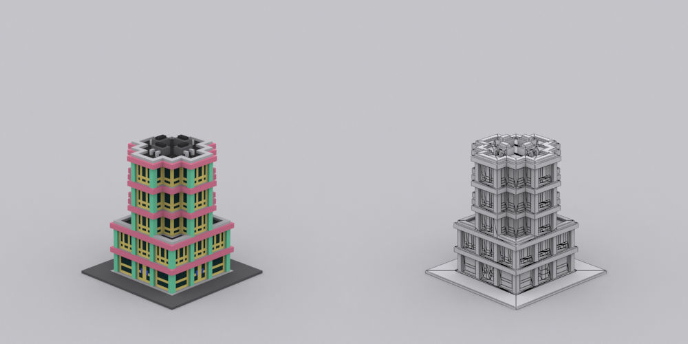 Town Voxel Low-poly 3D model_56