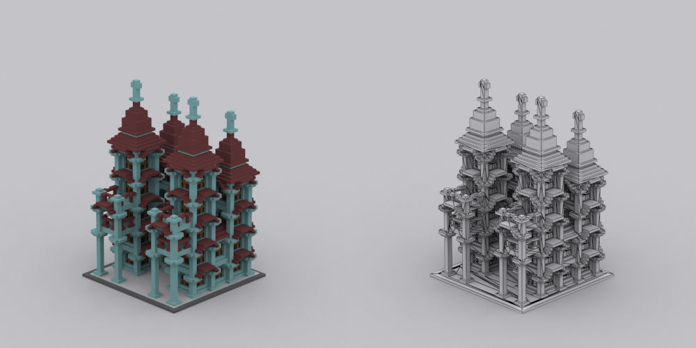 Town Voxel Low-poly 3D model_23