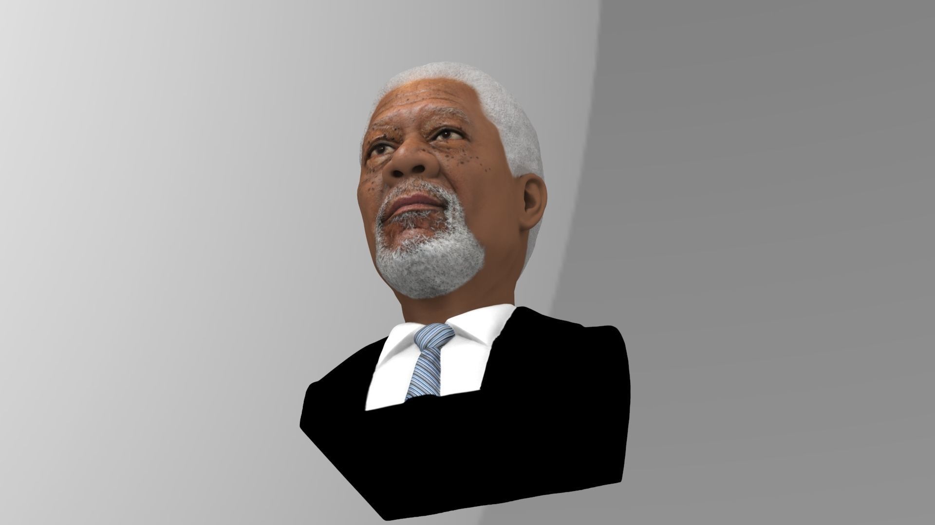 Morgan Freeman bust ready for full color 3D printing 3D print model_16