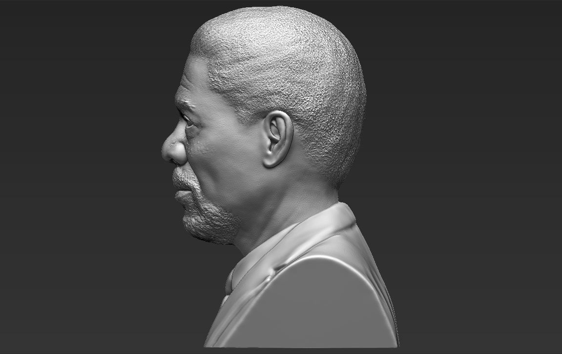 Morgan Freeman bust ready for full color 3D printing 3D print model_31
