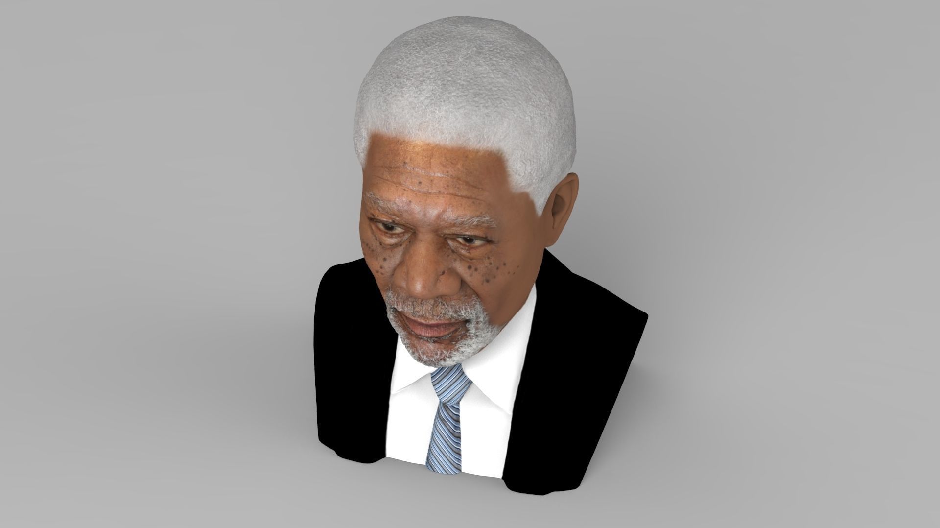 Morgan Freeman bust ready for full color 3D printing 3D print model_13
