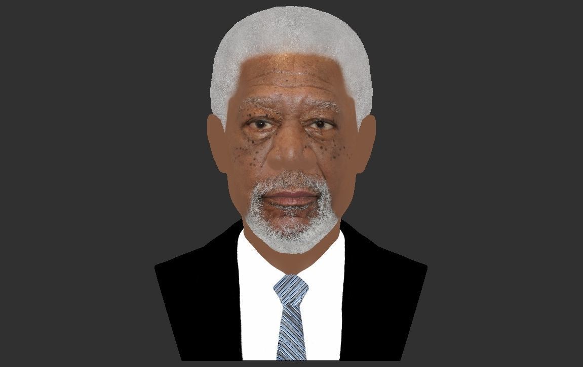 Morgan Freeman bust ready for full color 3D printing 3D print model_24