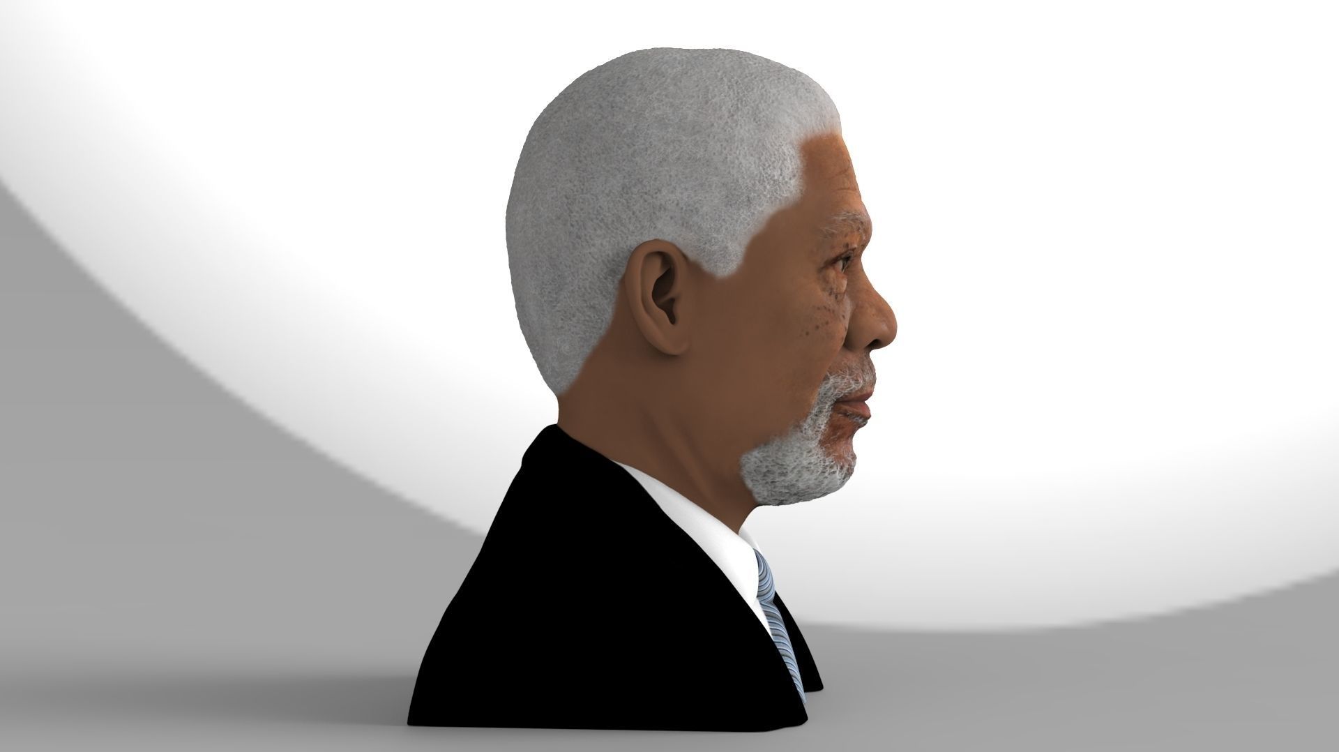 Morgan Freeman bust ready for full color 3D printing 3D print model_8
