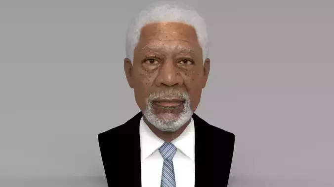 Morgan Freeman bust ready for full color 3D printing 3D print model