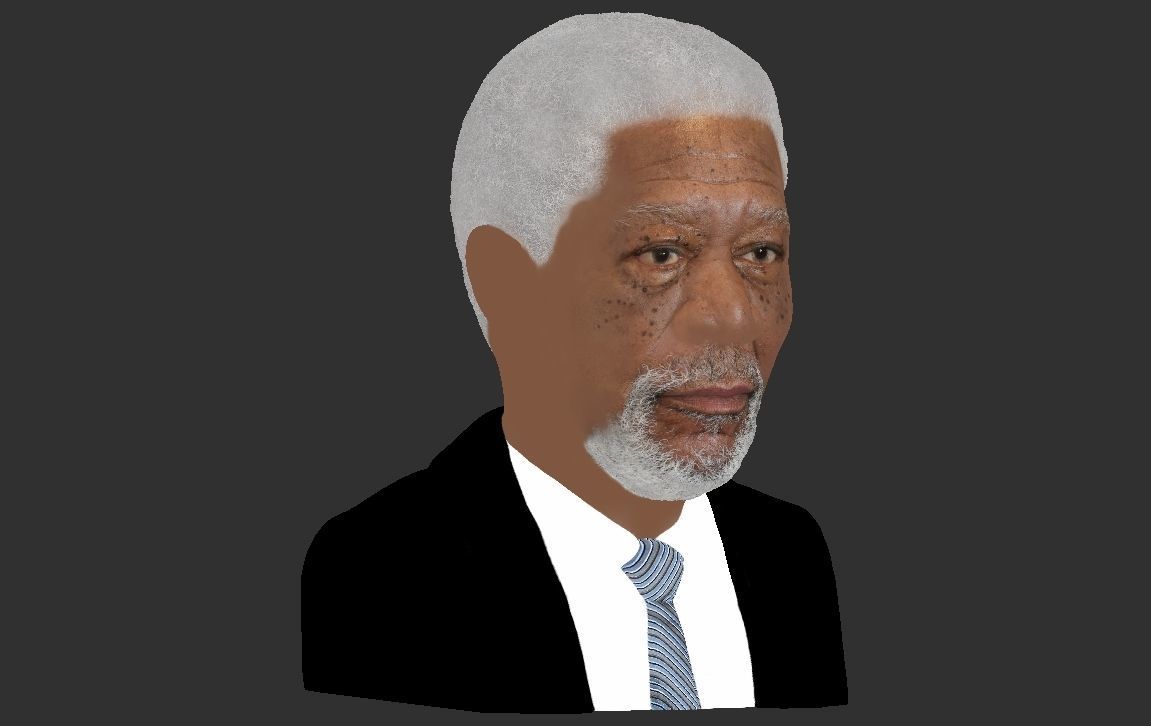 Morgan Freeman bust ready for full color 3D printing 3D print model_25