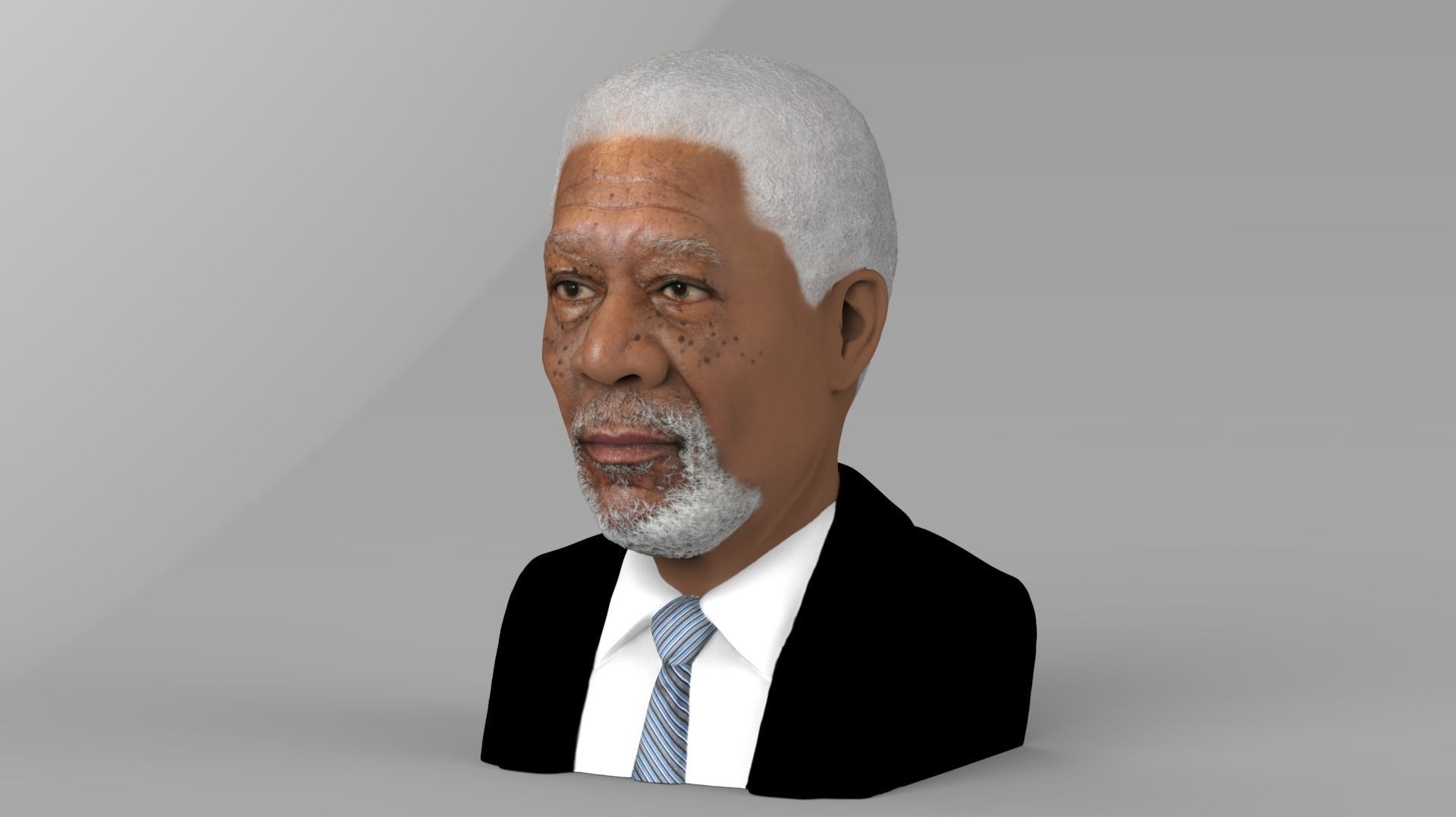 Morgan Freeman bust ready for full color 3D printing 3D print model_2