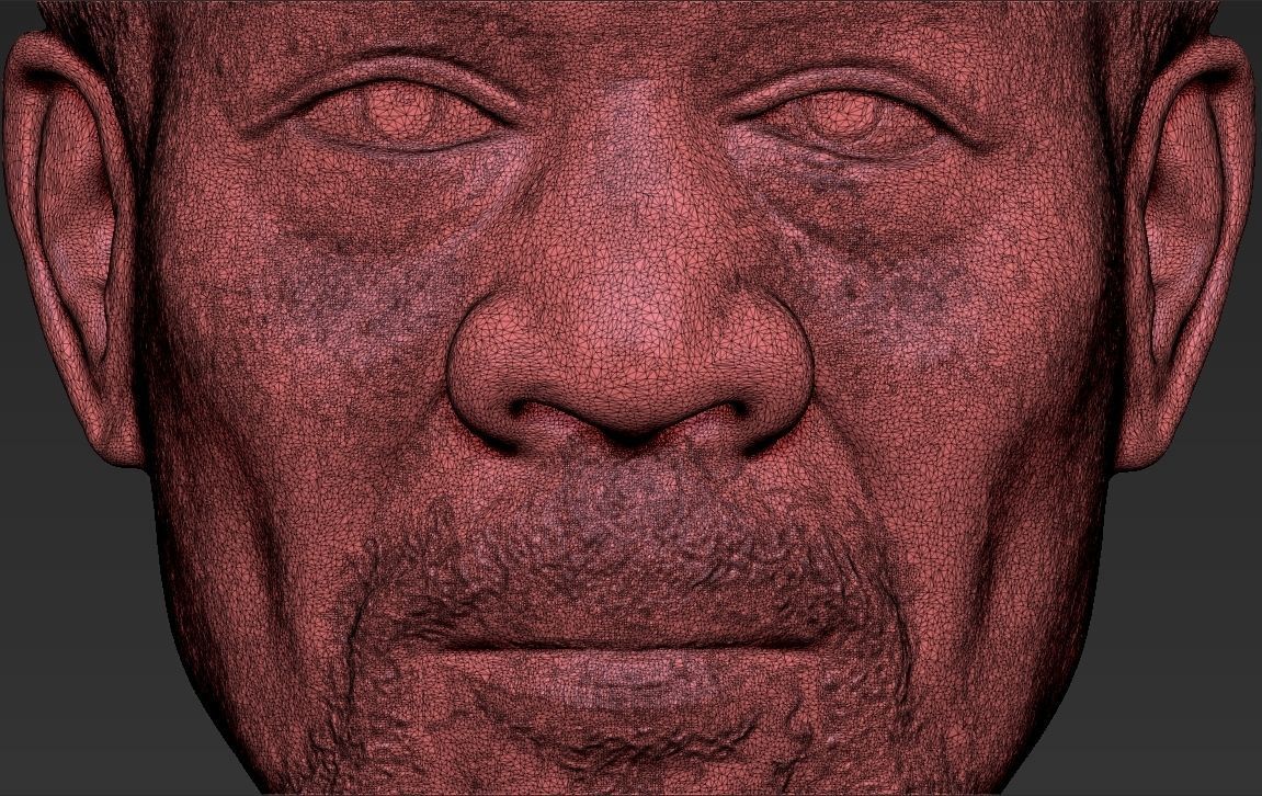Morgan Freeman bust ready for full color 3D printing 3D print model_57