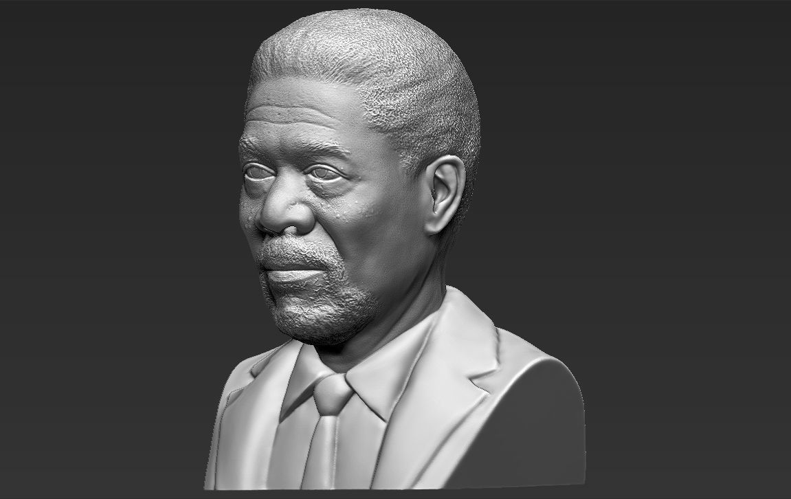 Morgan Freeman bust ready for full color 3D printing 3D print model_28