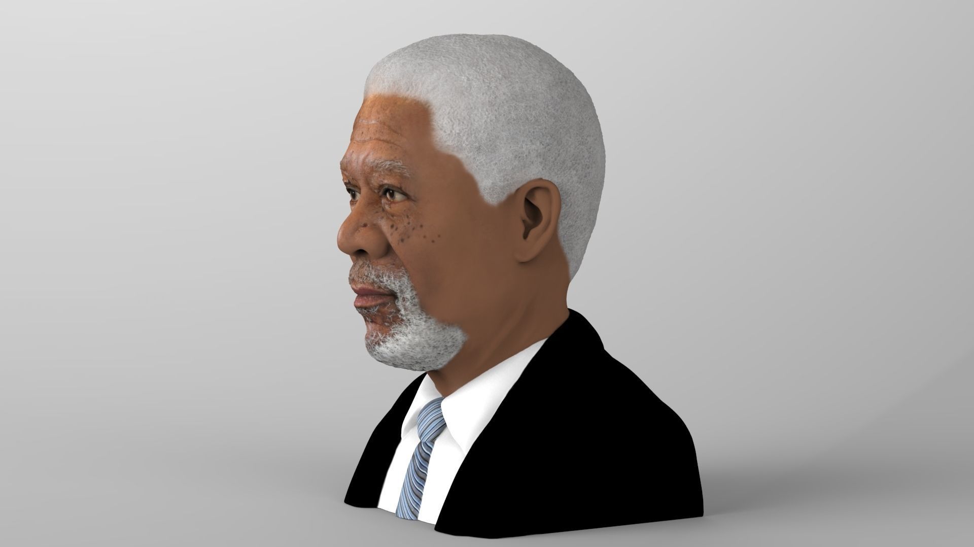 Morgan Freeman bust ready for full color 3D printing 3D print model_3