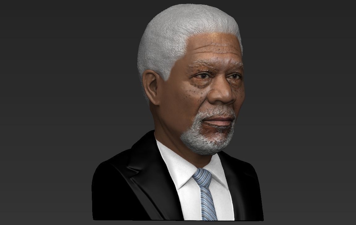 Morgan Freeman bust ready for full color 3D printing 3D print model_23
