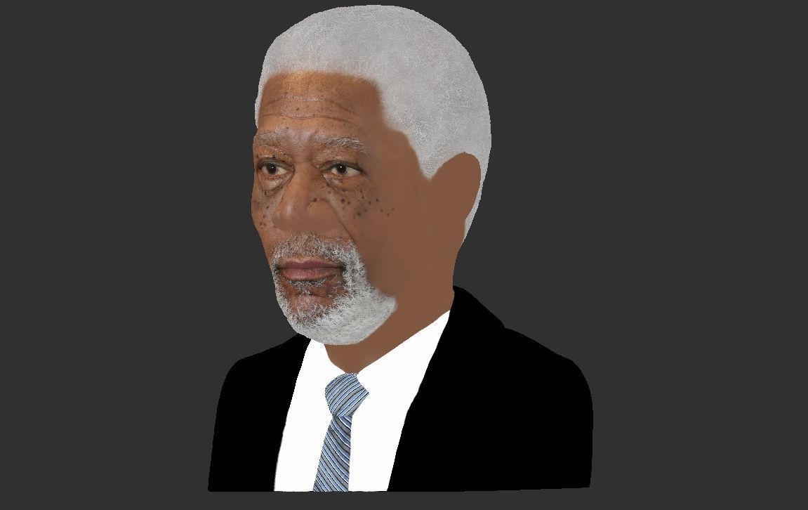 Morgan Freeman bust ready for full color 3D printing 3D print model_26