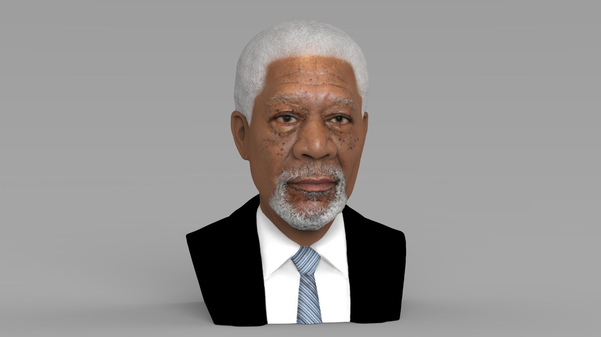 Morgan Freeman bust ready for full color 3D printing 3D print model_11