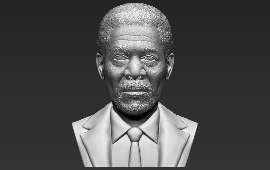 Morgan Freeman bust ready for full color 3D printing 3D print model_27