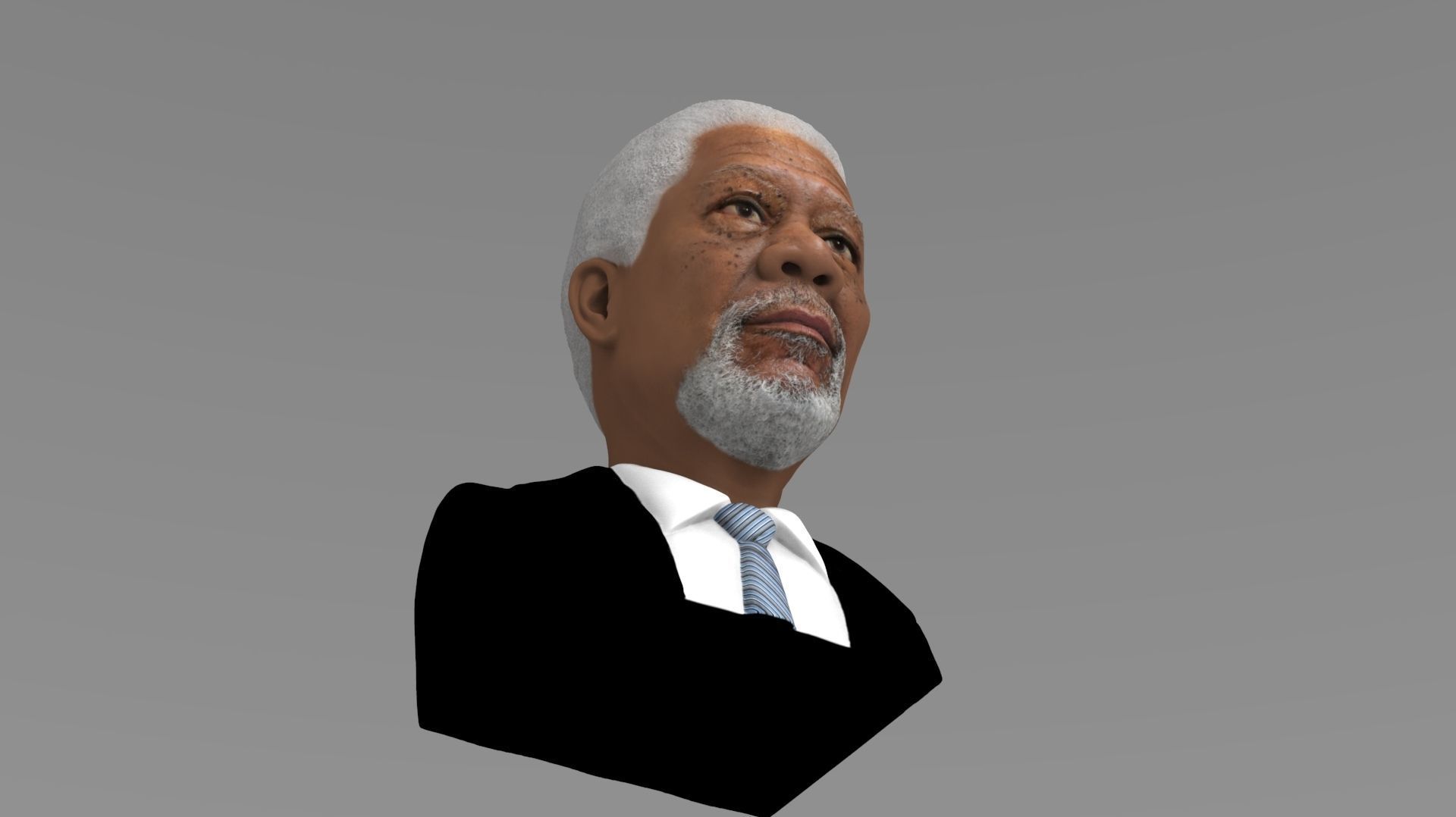 Morgan Freeman bust ready for full color 3D printing 3D print model_15