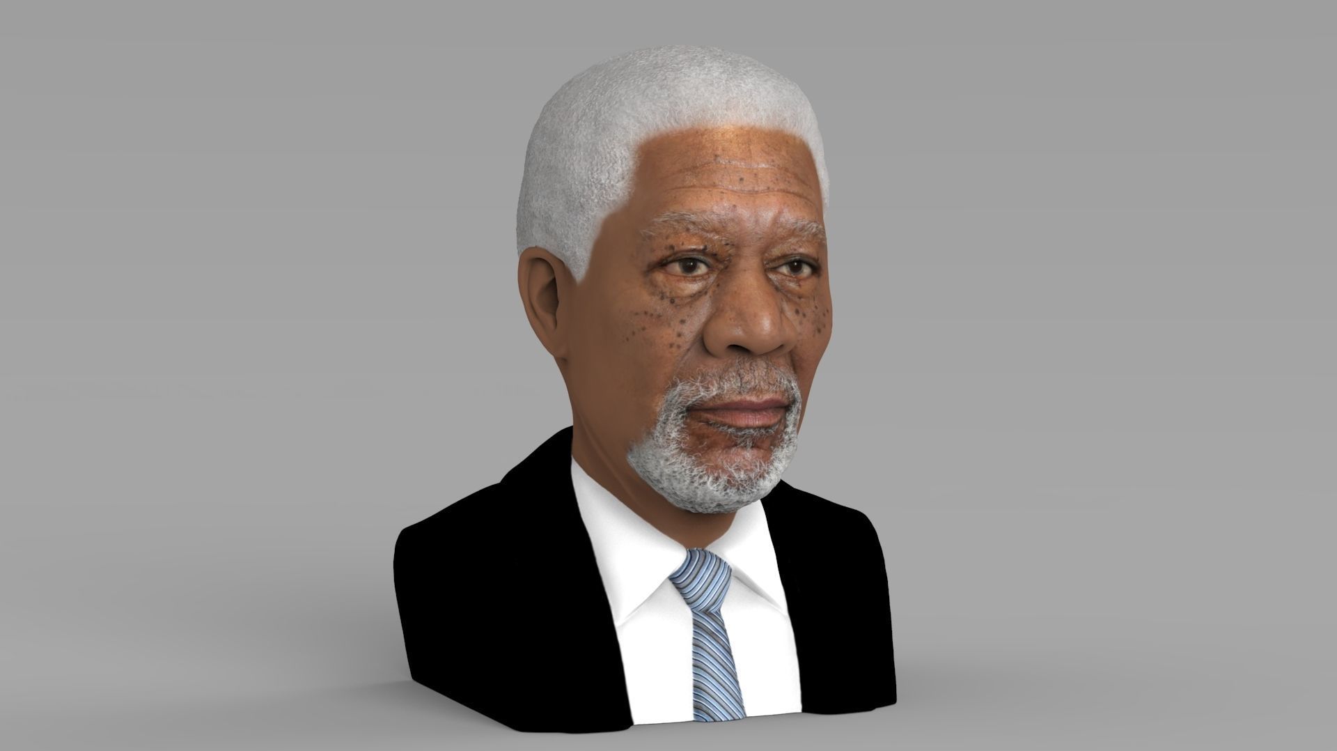 Morgan Freeman bust ready for full color 3D printing 3D print model_10