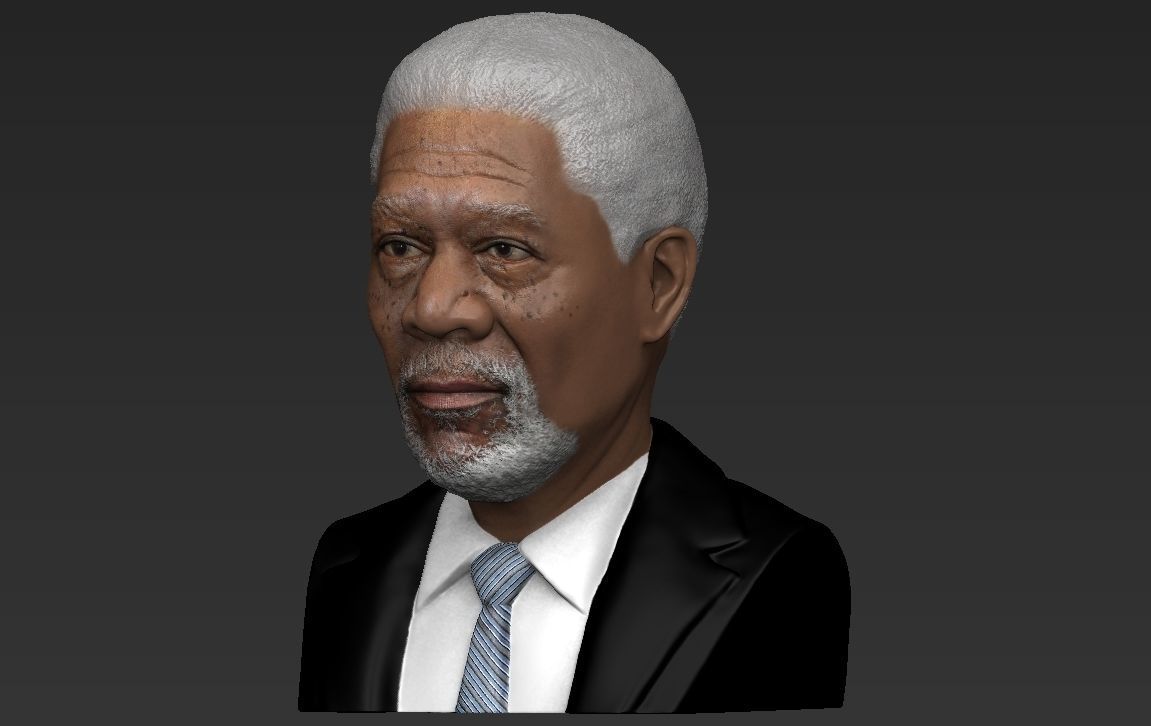 Morgan Freeman bust ready for full color 3D printing 3D print model_22