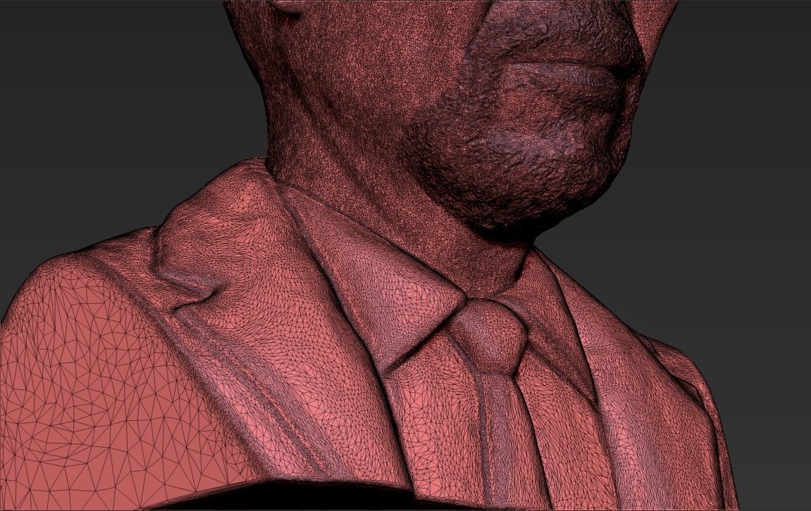 Morgan Freeman bust ready for full color 3D printing 3D print model_58