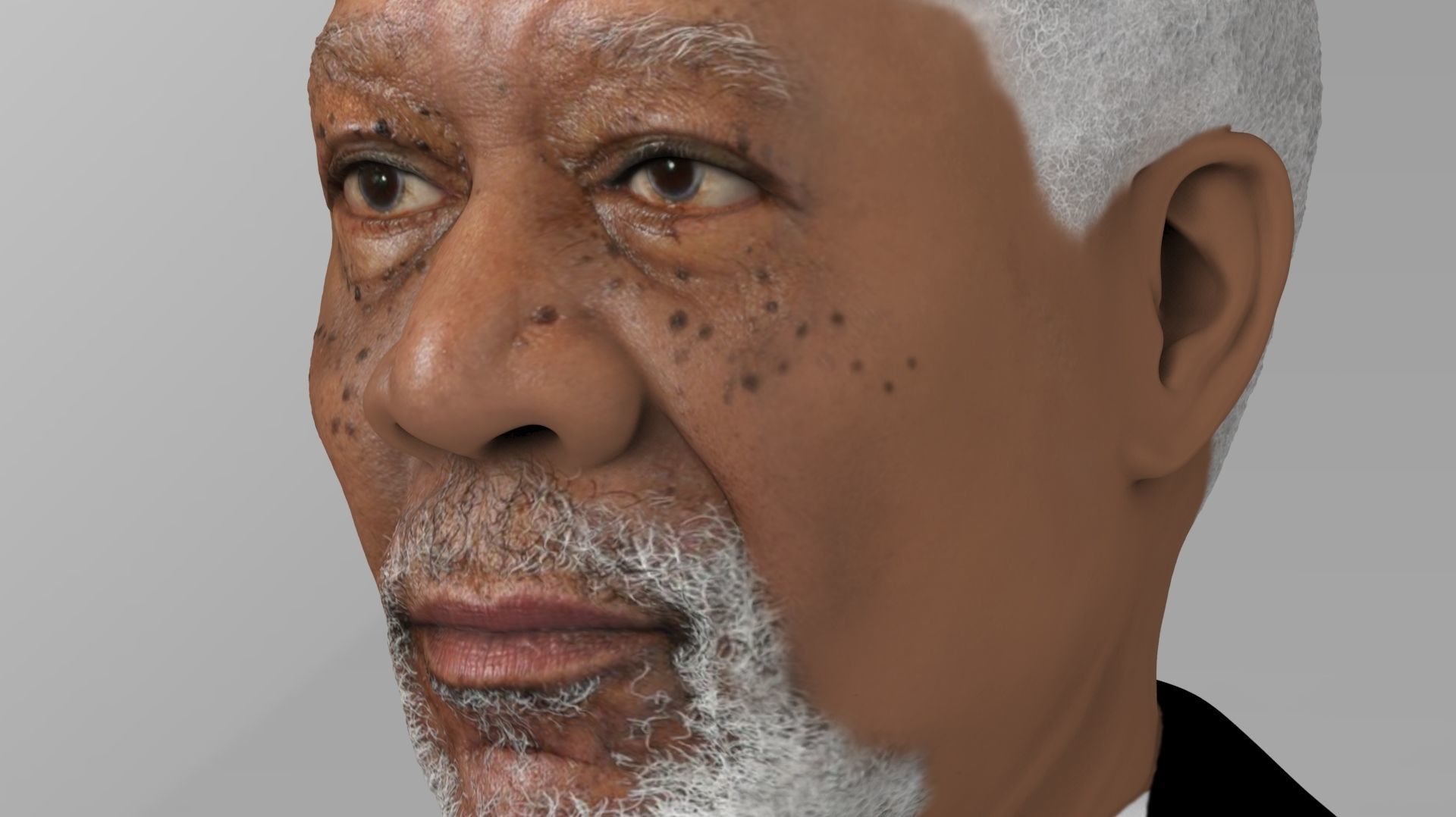 Morgan Freeman bust ready for full color 3D printing 3D print model_18