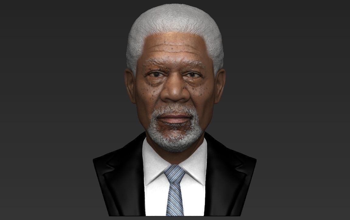 Morgan Freeman bust ready for full color 3D printing 3D print model_21