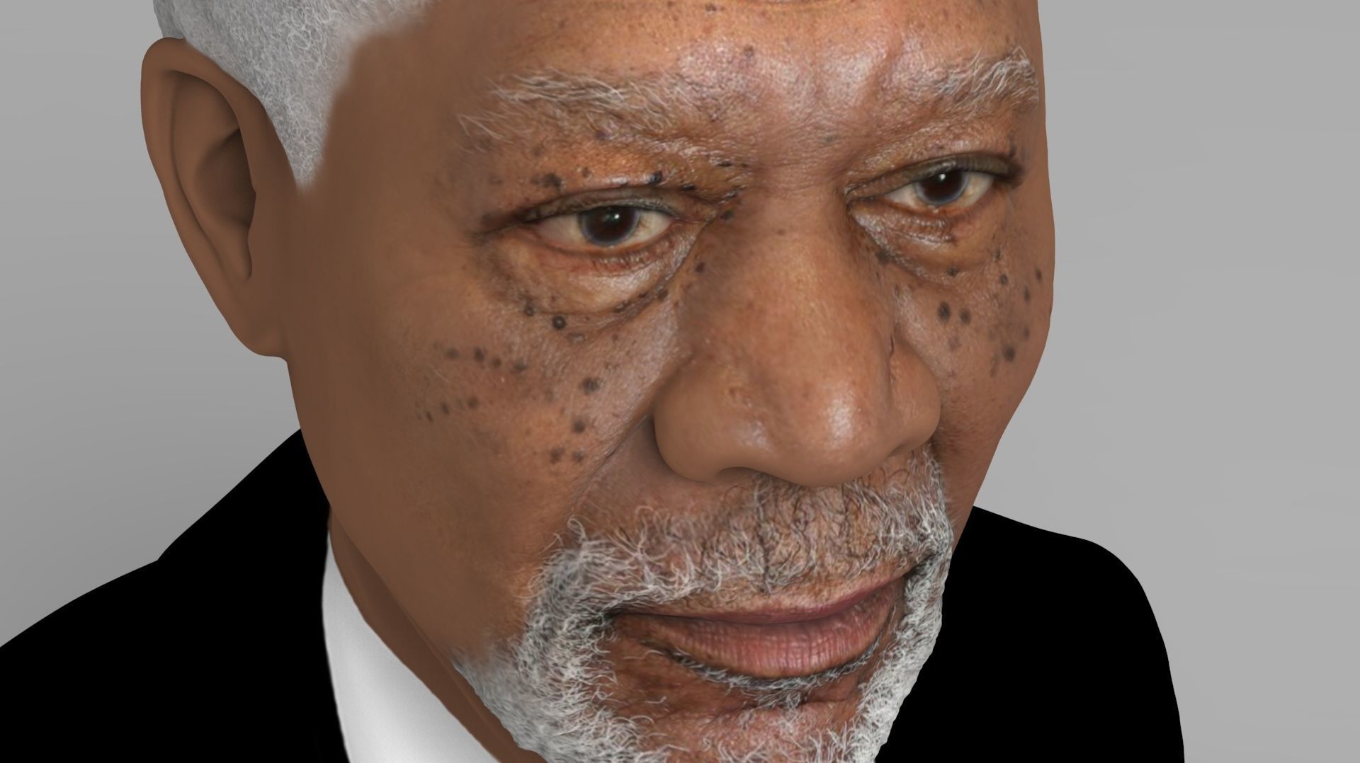 Morgan Freeman bust ready for full color 3D printing 3D print model_19
