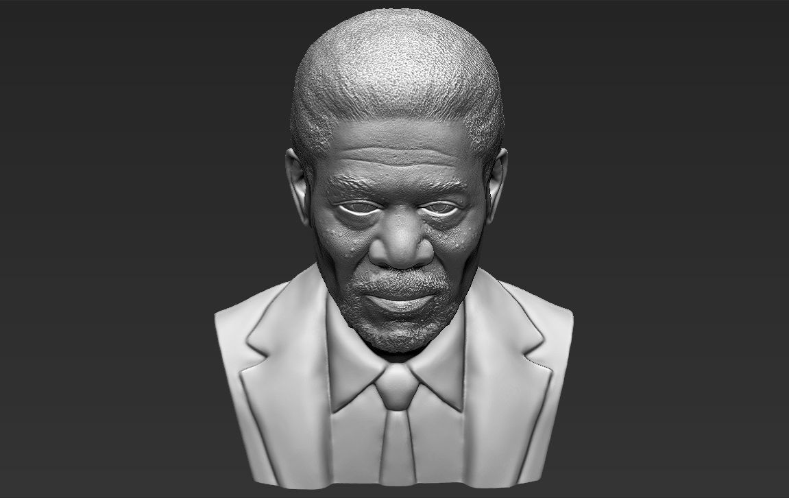 Morgan Freeman bust ready for full color 3D printing 3D print model_45