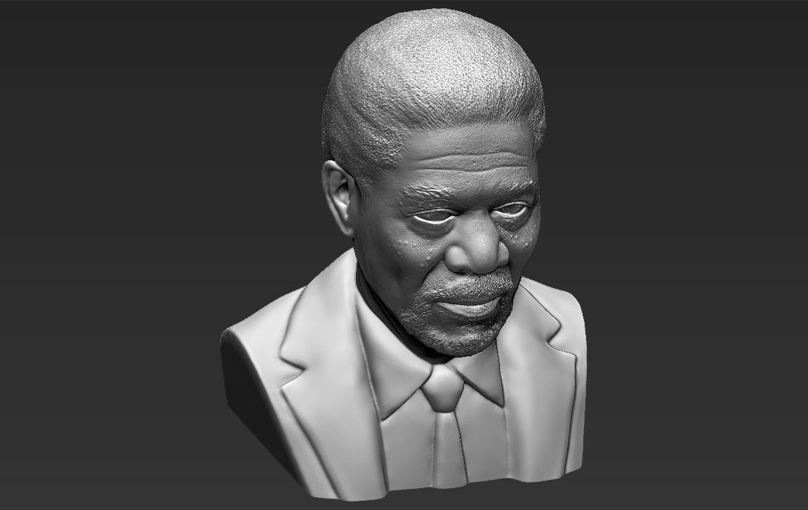 Morgan Freeman bust ready for full color 3D printing 3D print model_43